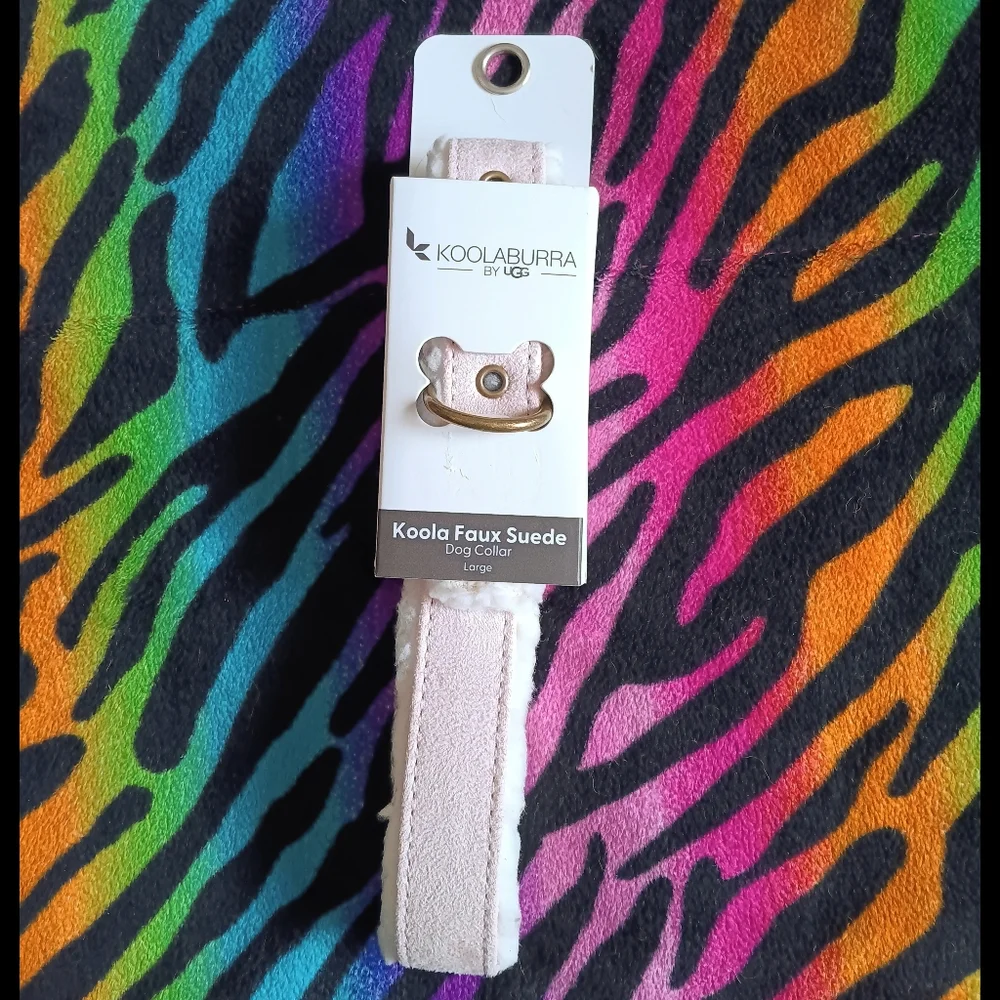 🩷 Koolaburra By Ugg Faux Suede Dog Collar Rose Smoke Pink Large Pet Sherpa